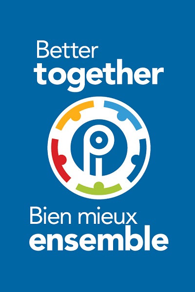 Better Together Logo - Vertical - White text - Bilingual (English first)